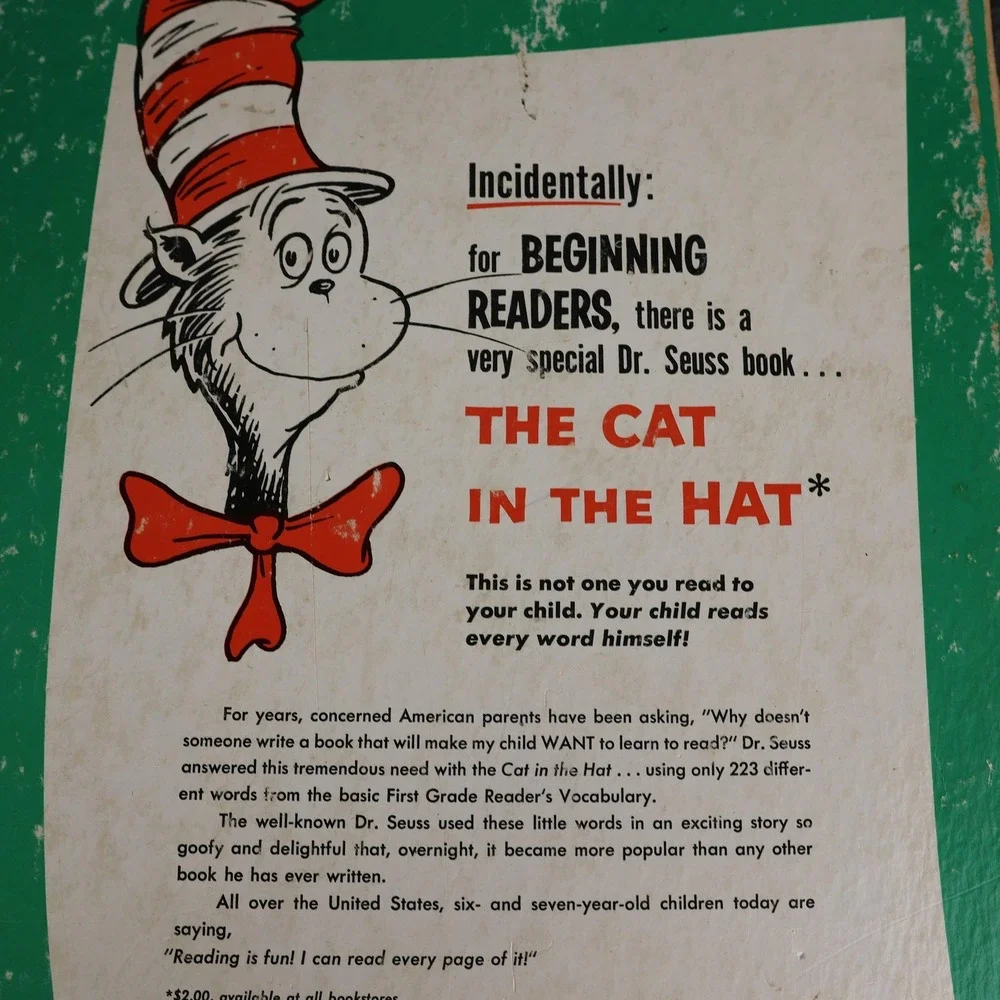 Vintage 1957 How The Grinch Stole Christmas Dr. Seuss Red Green HC USA Kids